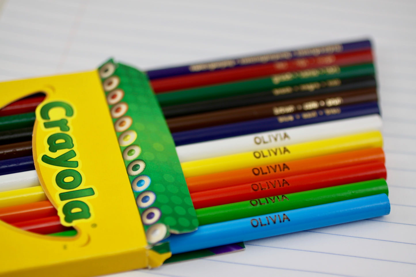 Personalized Colored Pencils, 12 or 24 Pack, Crayola, Engraved, Pre-Sharpened