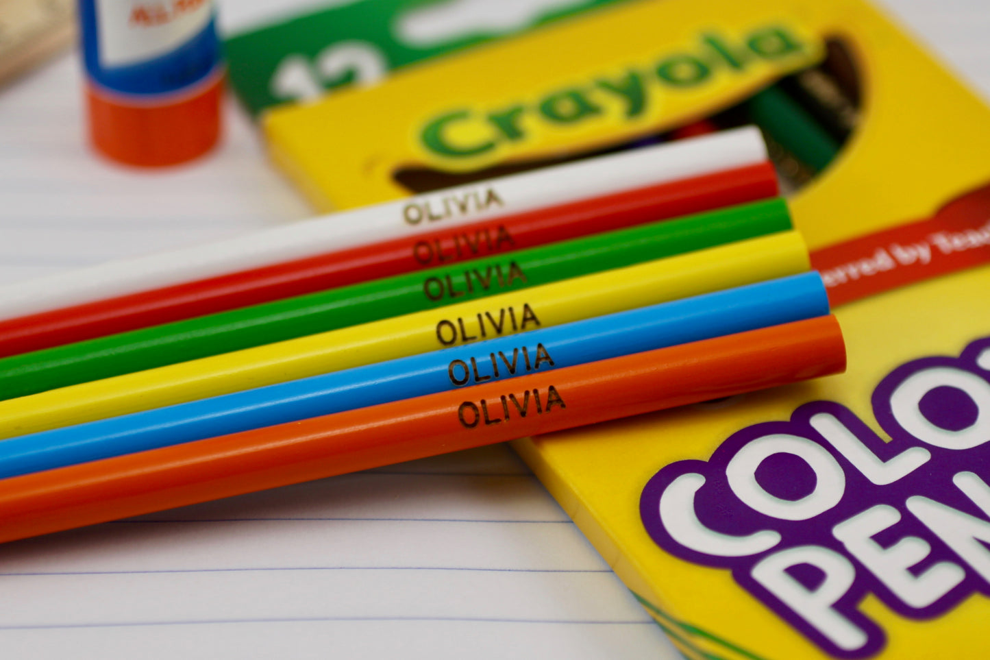 Personalized Colored Pencils, 12 or 24 Pack, Crayola, Engraved, Pre-Sharpened
