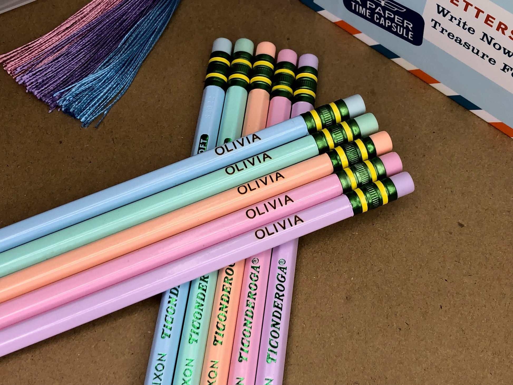 Customizable Wood Engraved Pencils, Ticonderoga pencils