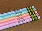 Personalized Pastel Pencils, 5 or 10 Pack of #2 Pencils, Engraved Ticonderoga Pastel Pencils