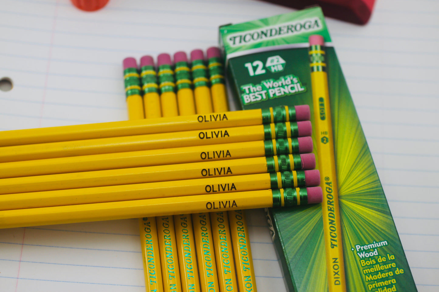 Personalized Pencils, 12 Pack, #2, Engraved Yellow Ticonderoga