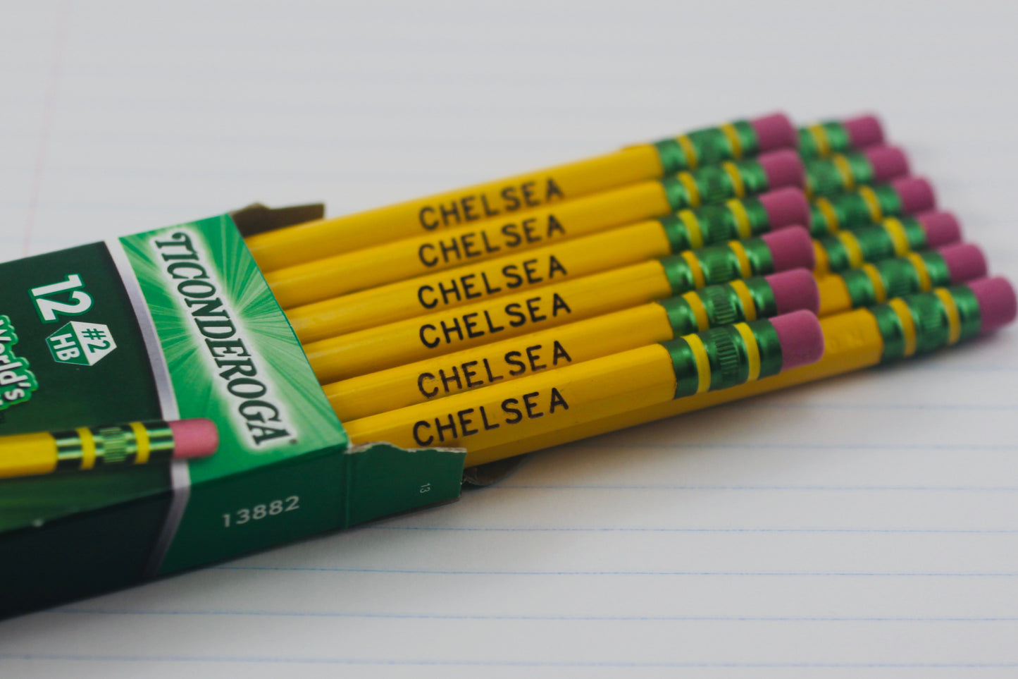 Personalized Pencils, 12 Pack, #2, Engraved Yellow Ticonderoga