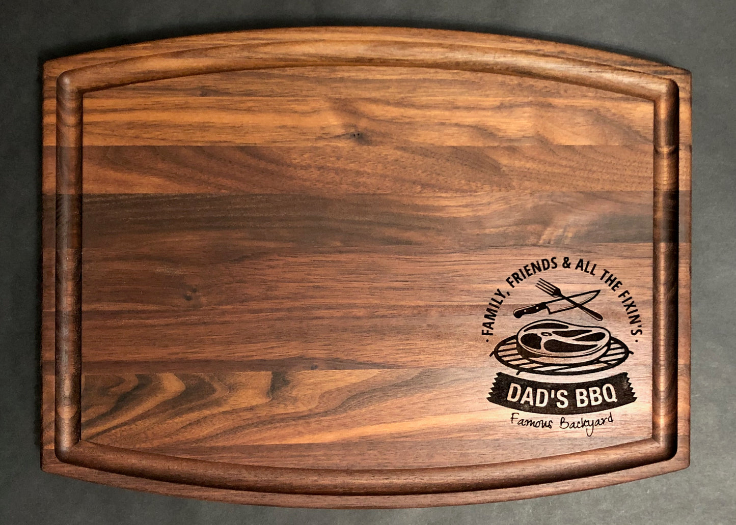 Dad's BBQ Cutting Board featuring a Grill, Makes a great Father's Day Gift or Birthday Present