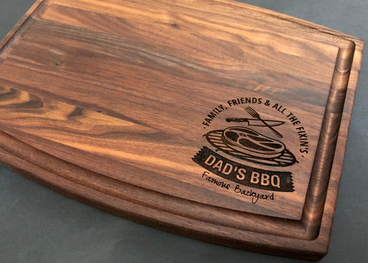 Dad's BBQ Cutting Board featuring a Grill, Makes a great Father's Day Gift or Birthday Present