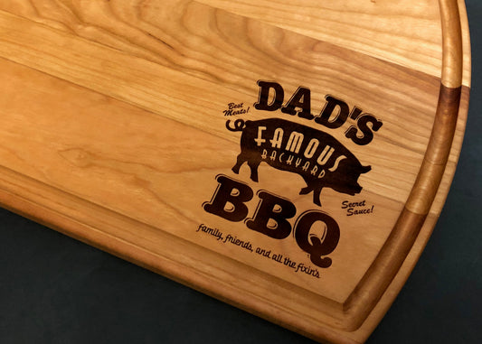 Dad's BBQ Cutting Board featuring a Pig, Makes a Great Dad's Birthday Present or Father's Day Gift