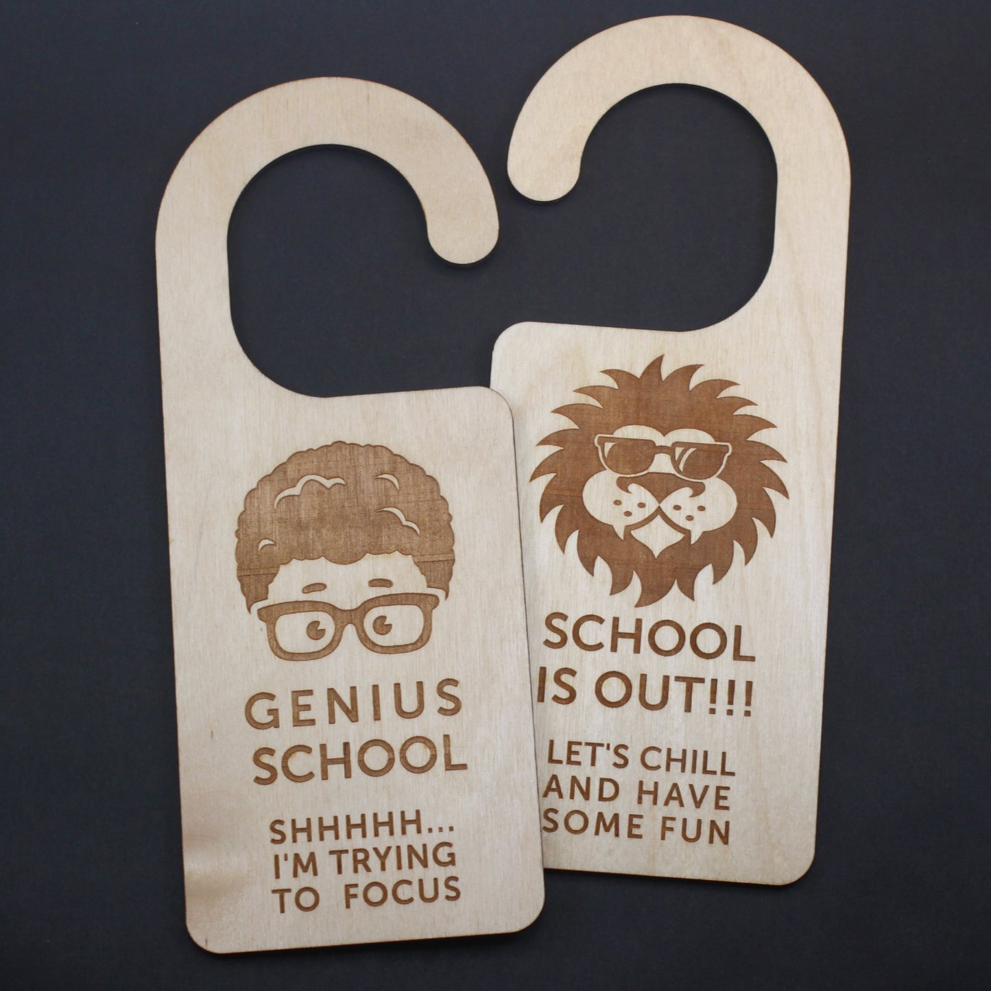 Remote School Door Hanger, Genius School, Home Schooling, Shhh... I'm Trying To Focus, Genius Boy & Lion