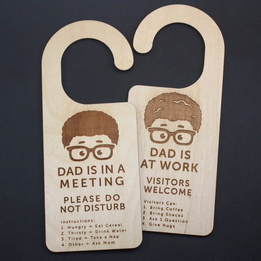 Dad Is In A Meeting Door Hanger, WFH, Work From Home, Please Do Not Disturb, Home Office, Working Remote