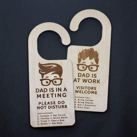 Dad Working Door Hanger, Meeting In Progress Sign, Please Do Not Disturb Sign, Home Office, Working Remote