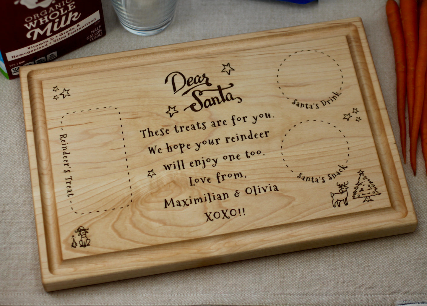 Santa Treat Board, Santa Plate, Christmas Eve Plate, Father Christmas Cutting Board