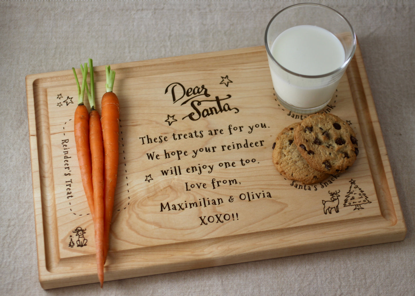 Santa Treat Board, Santa Plate, Christmas Eve Plate, Father Christmas Cutting Board