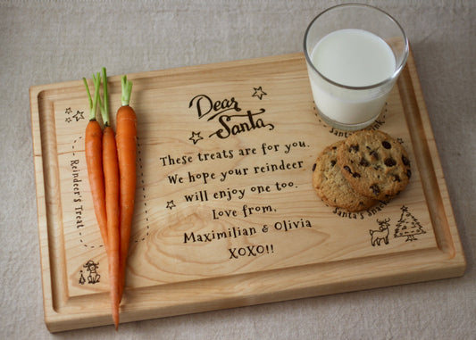 Santa Treat Board, Santa Plate, Christmas Eve Plate, Father Christmas Cutting Board