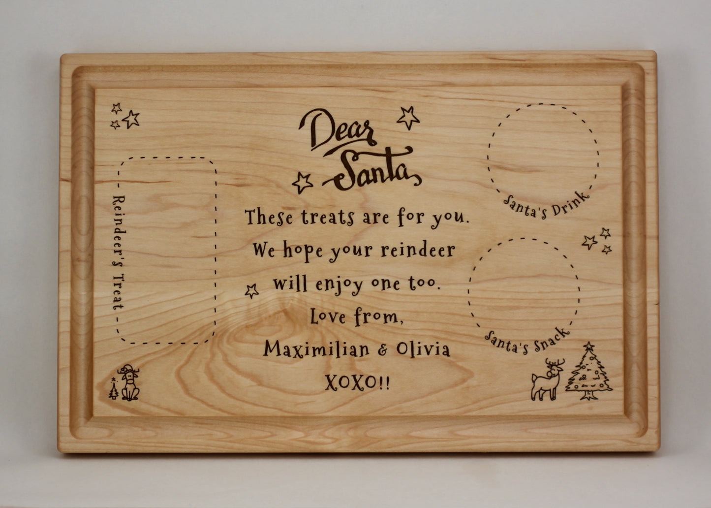 Santa Treat Board, Santa Plate, Christmas Eve Plate, Father Christmas Cutting Board