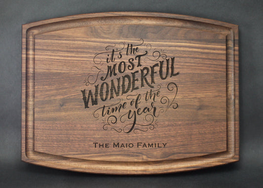 Most Wonderful Time of the Year Cutting Board, Christmas Decoration, Holiday Decor, Personalize