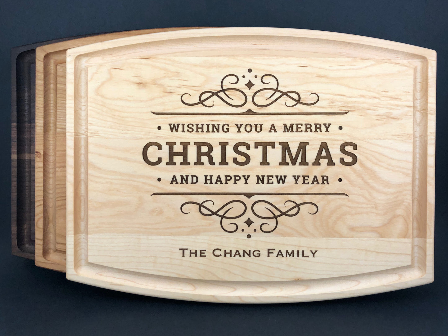 Wishing You a Merry Christmas and Happy New Year, Cutting Board, Christmas Decoration, Holiday Decor, Personalize