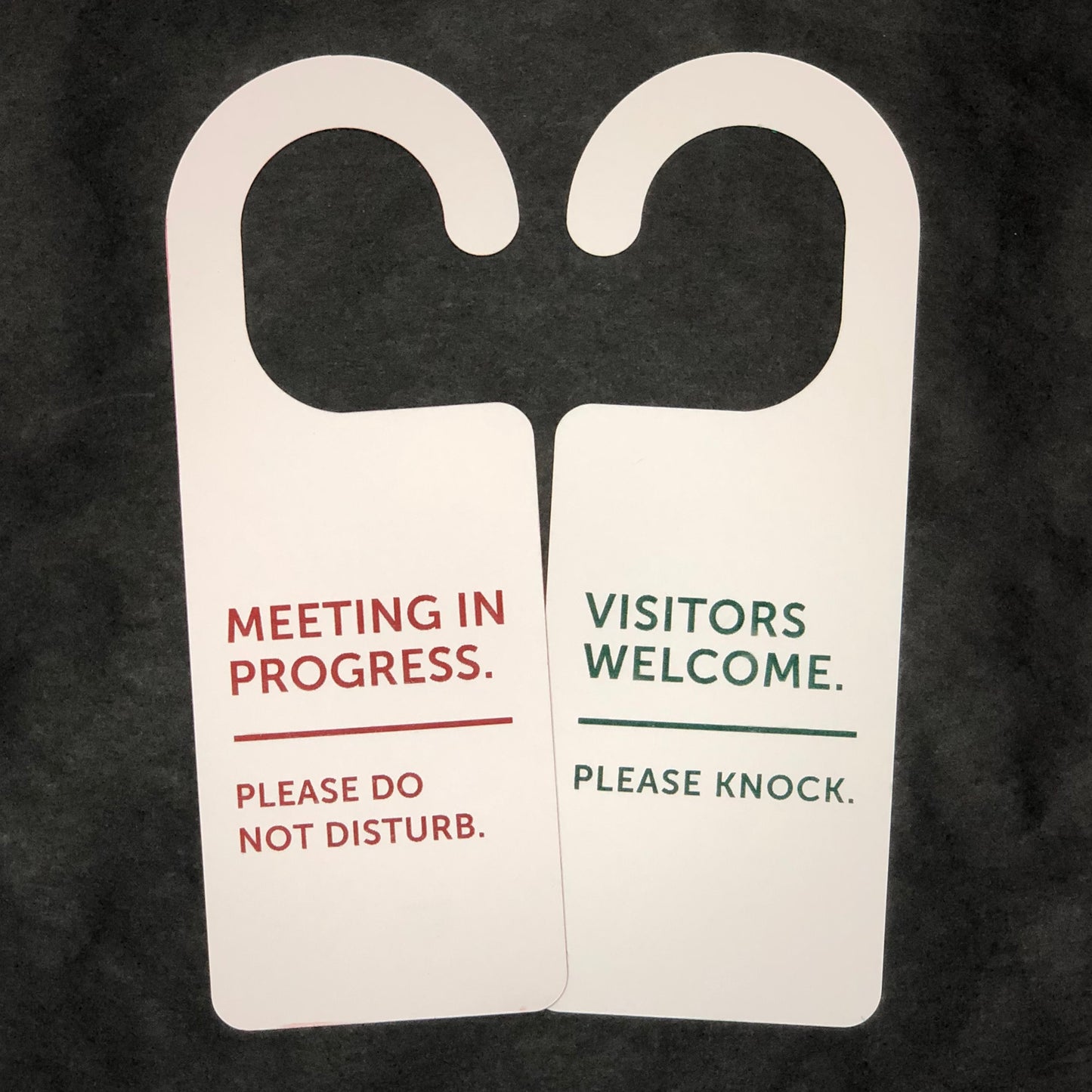 Meeting In Progress, DND Sign, Do Not Disturb, Double Sided Sign, Please Knock, Work/Office Door Hanger