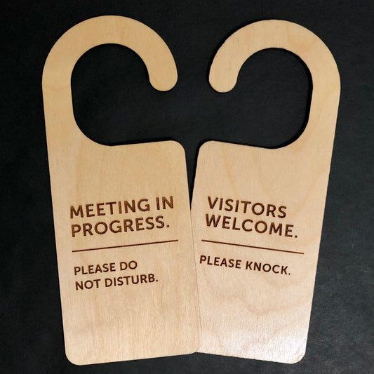 Meeting In Progress Sign, Do Not Disturb Door Sign, Please Knock, Work Door Hanger, Office Sign