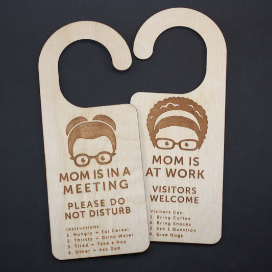 Do Not Disturb, Mom Is In A Meeting Door Hanger, WFH, Work From Home, Office Sign, Working Remote
