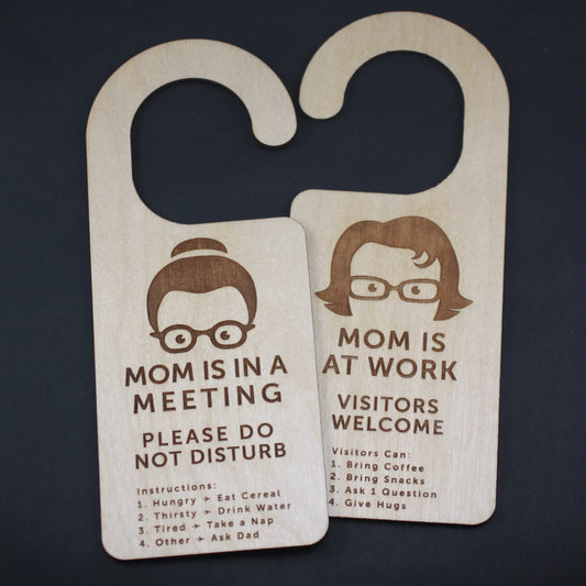 Mom In A Meeting Sign, Do Not Disturb Sign, Door Hanger, Mom Working, Home Office, WFH, Working Remote